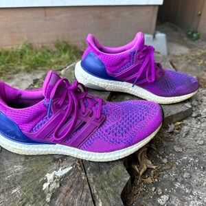 Women's Adidas Ultraboost Purple and Blue Running Shoes